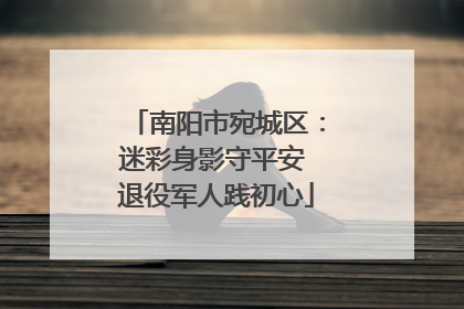 南阳市宛城区：迷彩身影守平安 退役军人践初心